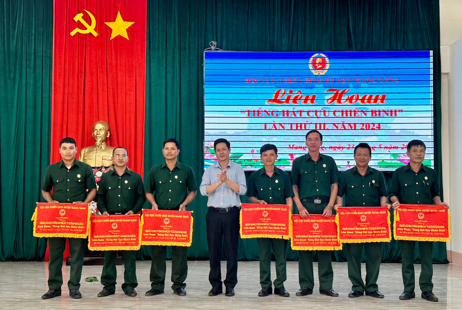 Ban tổ chức trao giải cho các đội đạt thành tích xuất sắc tại liên hoan. Ảnh: P.H