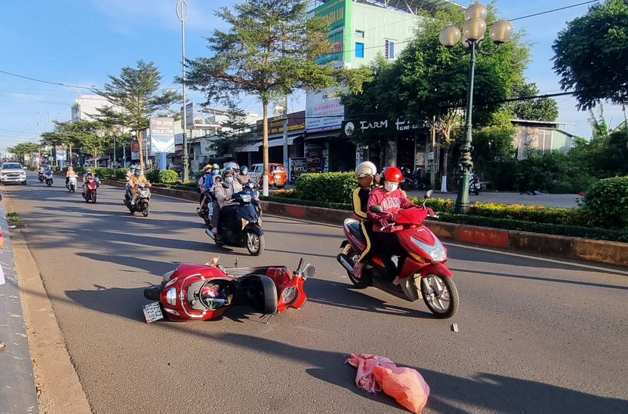 Hiện trường vụ tai nạn. Ảnh: K.P