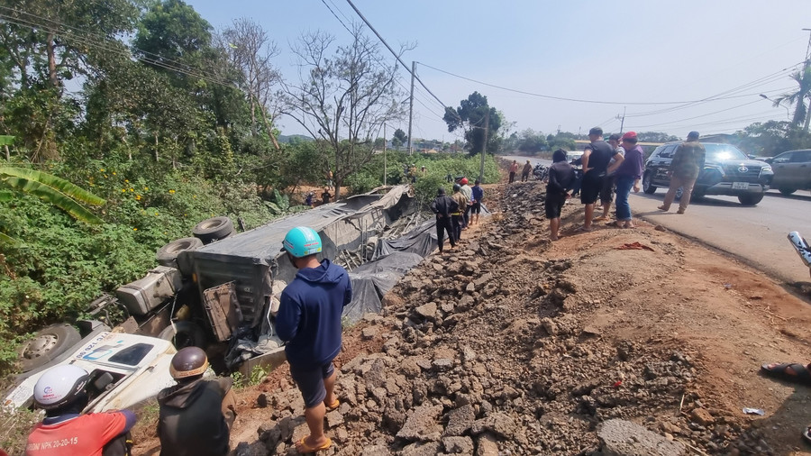 Hiện trường vụ tai nạn. Ảnh: K.P