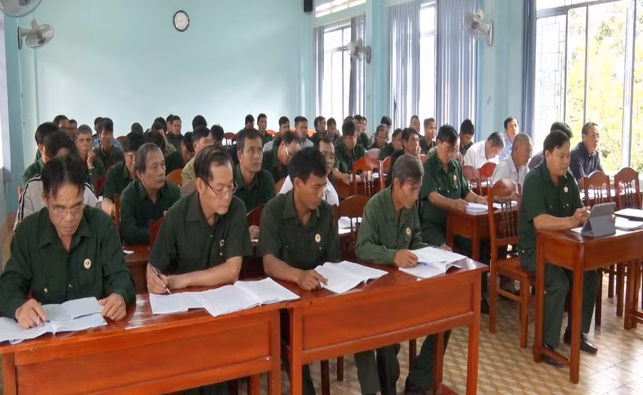 Đông đảo cán bộ, hội viên cựu chiến binh trên địa bàn huyện Mang Yang tham gia tập huấn. Ảnh: H.P
