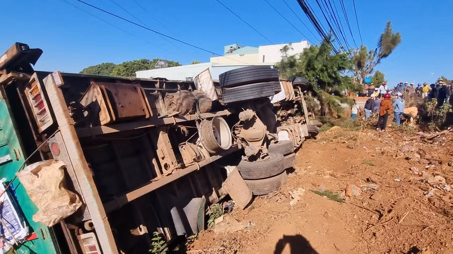 Hiện trường vụ tai nạn. Ảnh: K.P