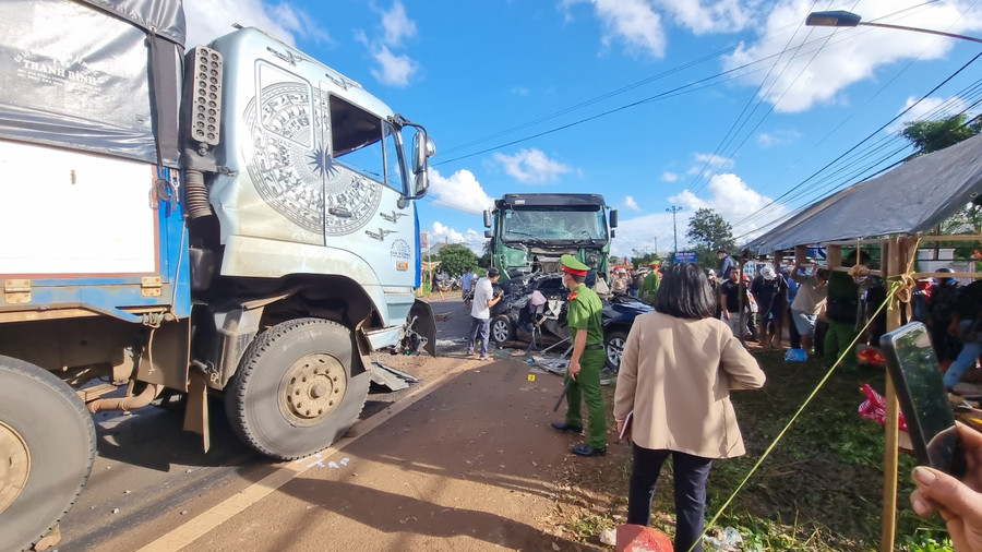 Hiện trường vụ tai nạn. Ảnh: Hà Phương