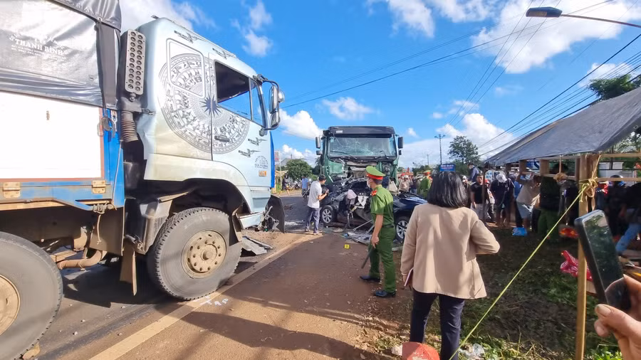 Hiện trường vụ tai nạn. Ảnh: Hà Phương