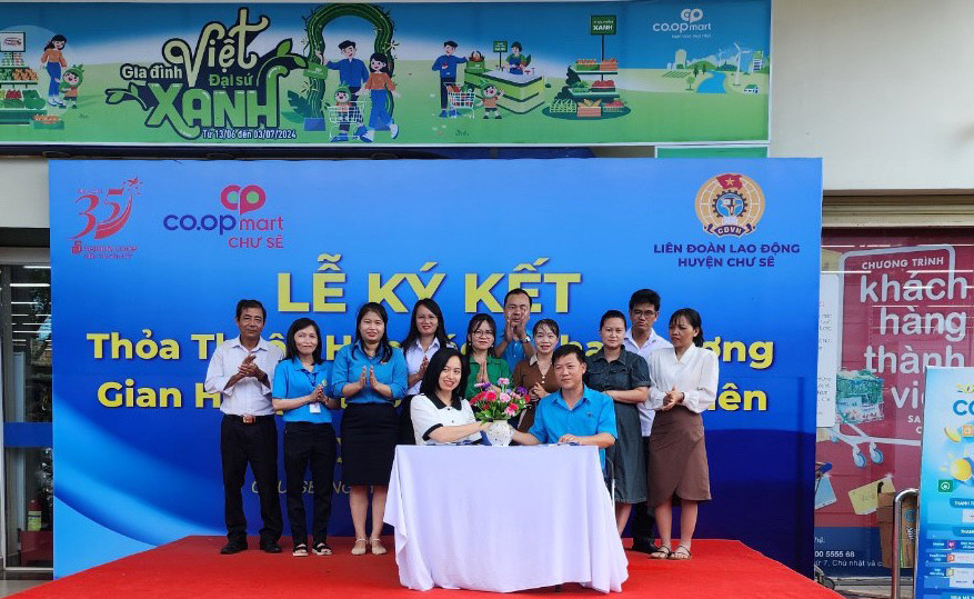 Chư Sê: Ký kết chương trình: Phúc lợi cho đoàn viên công đoàn và người lao động ảnh 1