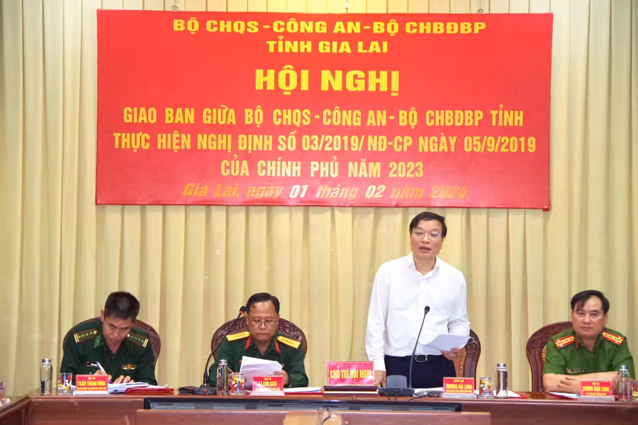 Chủ tịch UBND tỉnh Trương Hải Long phát biểu chỉ đạo tại hội nghị. Ảnh: K.H