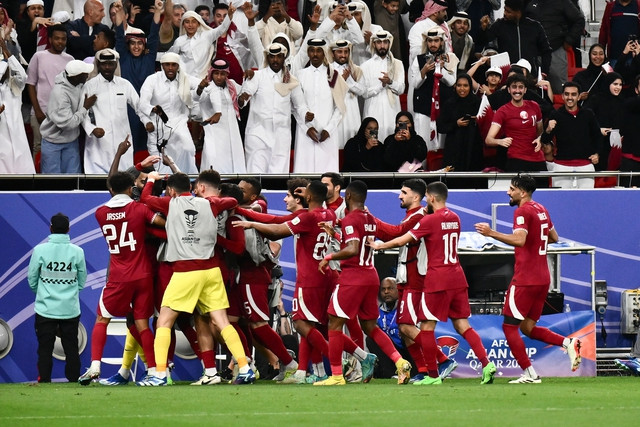 Qatar giành chiến thắng chung cuộc 3-2 sau 90 phút thi đấu. Ảnh: AFC Qatar giành chiến thắng chung cuộc 3-2 sau 90 phút thi đấu. Ảnh: AFC