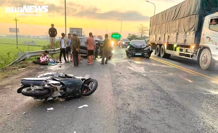 Hiện trường vụ tai nạn.