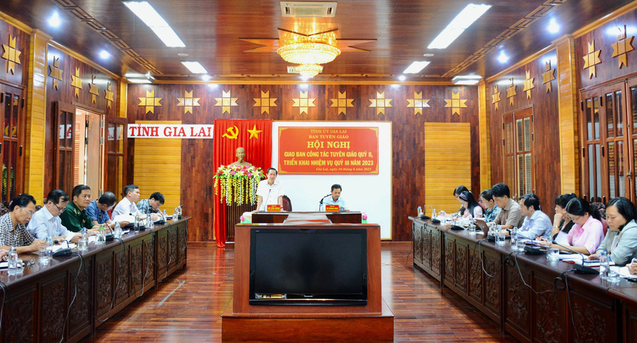 Quang cảnh hội nghị giao ban công tác tuyên giáo quý II, triển khai nhiệm vụ quý III-2023. Ảnh: Lam Nguyên