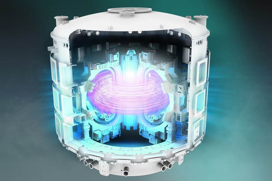 Hình ảnh thể hiện ý tưởng của Lò phản ứng Thí nghiệm Nhiệt hạch Quốc tế (ITER) nhằm chứng minh tính khả thi công nghiệp của năng lượng nhiệt hạch hạt nhân. Ảnh: iter.org