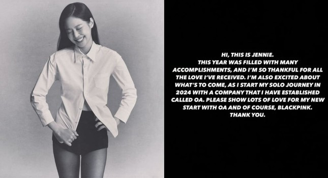 Jennie xác nhận thành lập công ty quản lý riêng để hoạt động solo. Ảnh: IG Jennie xác nhận thành lập công ty quản lý riêng để hoạt động solo. Ảnh: IG