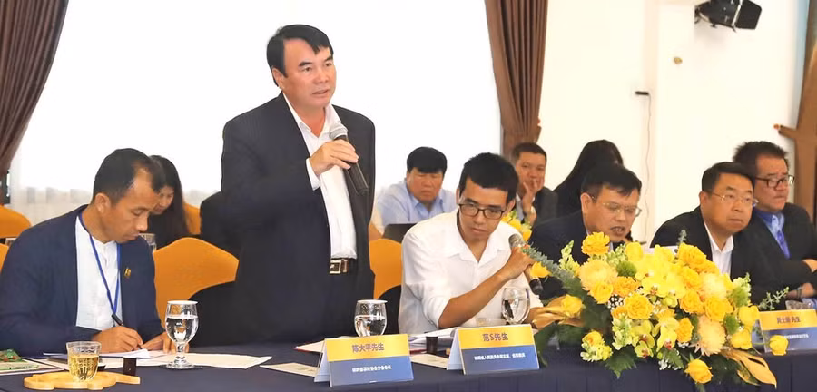 TS Phạm S, Phó Chủ tịch UBND tỉnh Lâm Đồng phát biểu tại Hội nghị kết nối giao thương ngành chè Lâm Đồng - Quảng Đông (Trung Quốc) vừa diễn ra tại TP Bảo Lộc