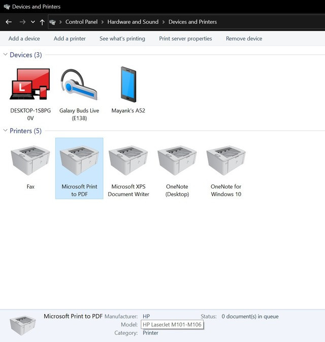 Lỗi lạ biến toàn bộ máy in trên Windows thành máy in HP LaserJet M101-M106 Lỗi lạ biến toàn bộ máy in trên Windows thành máy in HP LaserJet M101-M106