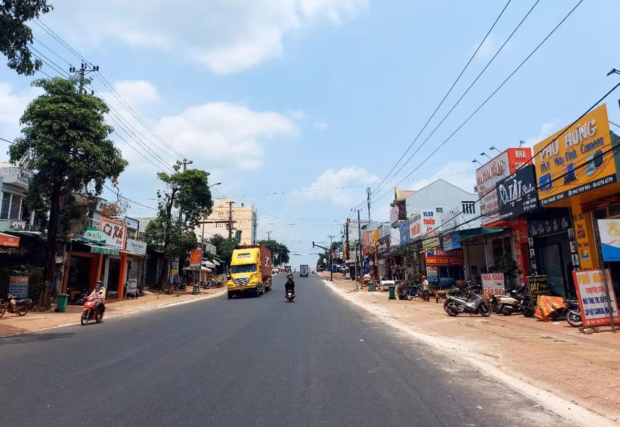 Diện mạo thị trấn Chư Ty (huyện Đức Cơ) ngày càng khang trang, sạch đẹp. Ảnh: Thiên Di