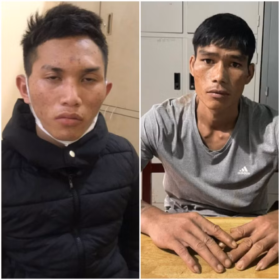 Đối tượng Thễu (bìa trái) và đối tượng Ayư bị bắt giữ về hành vi trộm cắp tài sản. Ảnh: Lê Anh