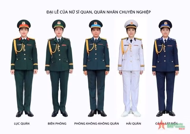 Mẫu lễ phục mới đại lễ của nữ sĩ quan, quân nhân chuyên nghiệp
