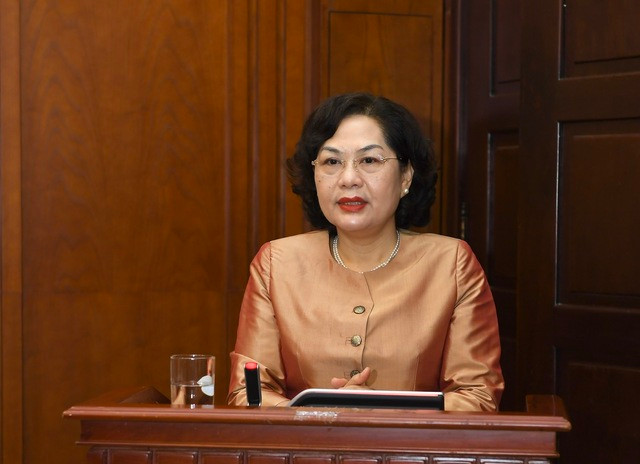 Thống đốc NHNN Nguyễn Thị Hồng phát biểu. Ảnh: Đức Khanh Thống đốc NHNN Nguyễn Thị Hồng phát biểu. Ảnh: Đức Khanh