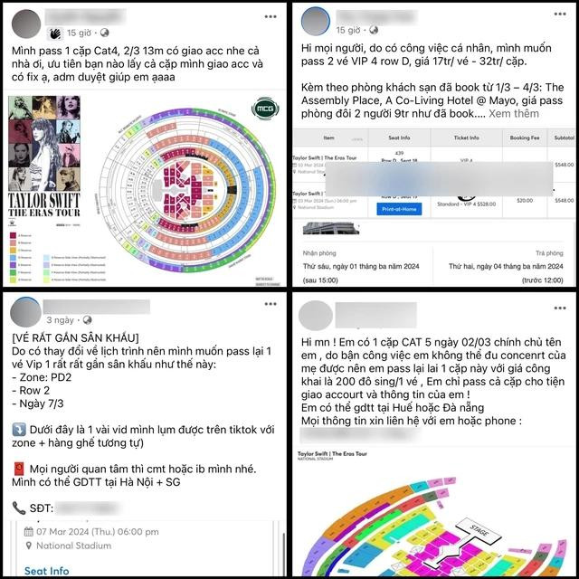 Các bài đăng "pass" vé được nhiều fan Việt rao bán trên nhóm dự concert của Taylor Swift Các bài đăng "pass" vé được nhiều fan Việt rao bán trên nhóm dự concert của Taylor Swift