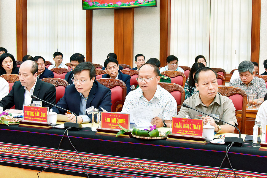 Lãnh đạo tỉnh Gia Lai và các đại biểu tham dự hội nghị. Ảnh: Đ.T