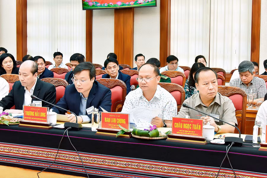 Lãnh đạo tỉnh Gia Lai và các đại biểu tham dự hội nghị. Ảnh: Đ.T