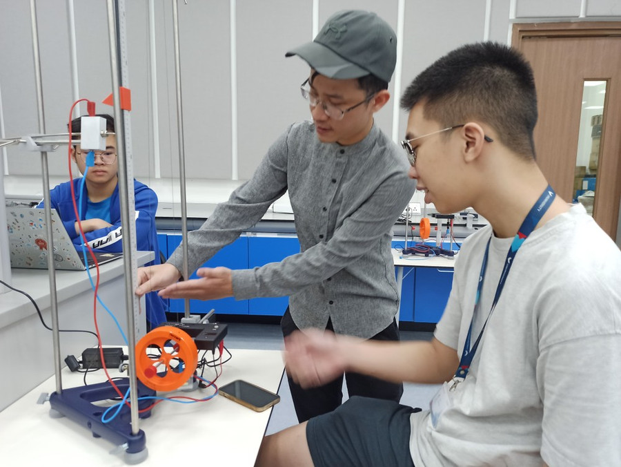 Giờ học của sinh viên Trường Đại học VinUni. Ảnh: Phạm Mai/Vietnam+ Giờ học của sinh viên Trường Đại học VinUni. Ảnh: Phạm Mai/Vietnam+