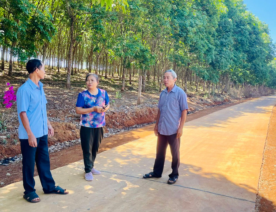 Đến nay, 100% đường nội thôn của thôn Đoàn Kết (xã Ia Tôr) đã được bê tông hóa, giúp người dân đi lại thuận lợi. Ảnh: N.H Đến nay, 100% đường nội thôn của thôn Đoàn Kết (xã Ia Tôr) đã được bê tông hóa, giúp người dân đi lại thuận lợi. Ảnh: N.H