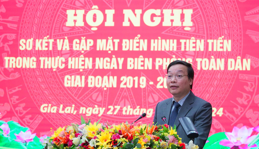 Phó Bí thư Tỉnh ủy, Chủ tịch UBND tỉnh Trương Hải Long phát biểu tại hội nghị. Ảnh: V.H Phó Bí thư Tỉnh ủy, Chủ tịch UBND tỉnh Trương Hải Long phát biểu tại hội nghị. Ảnh: V.H