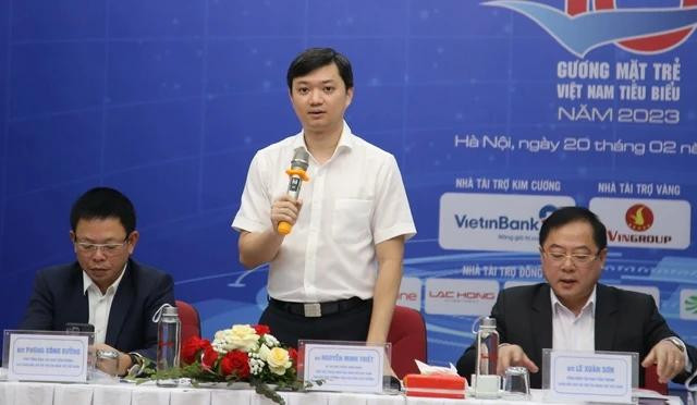 Anh Nguyễn Minh Triết phát biểu tại buổi họp báo