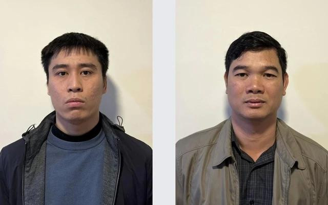 Bị can Nguyễn Hồng Sơn (trái) và Trần Hữu Định Bị can Nguyễn Hồng Sơn (trái) và Trần Hữu Định