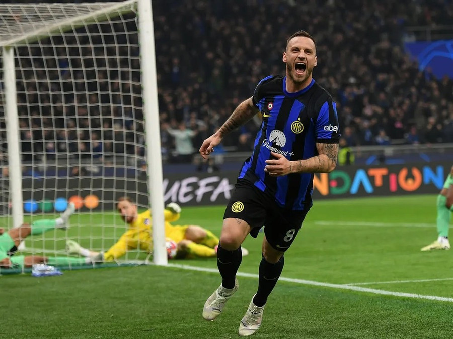 Marko Arnautovic giúp Inter có lợi thế trước Atletico Madrid. (Nguồn: Getty Images)