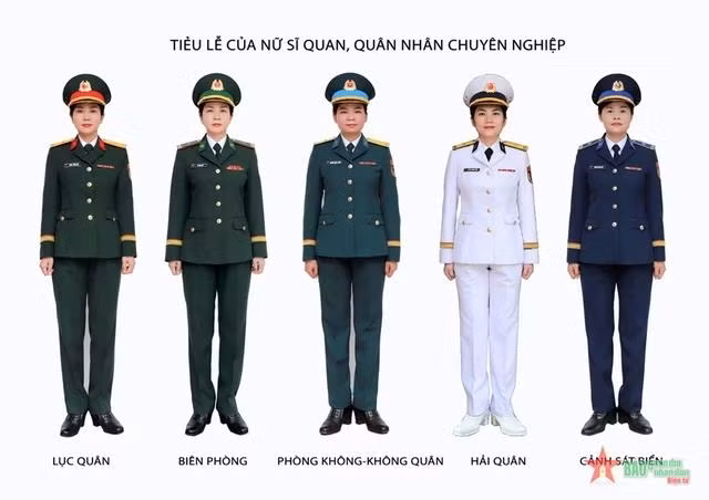 Mẫu lễ phục mới tiểu lễ của nữ sĩ quan, quân nhân chuyên nghiệp