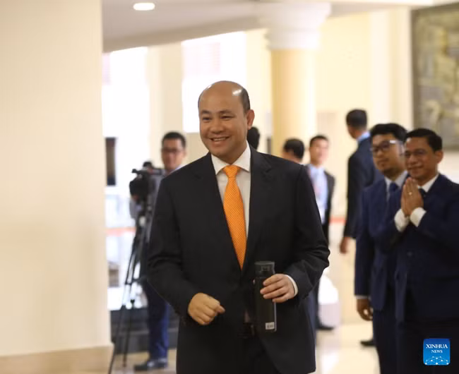 Ông Hun Many tại Quốc hội Campuchia ngày 21-2. Ảnh: Tân Hoa Xã