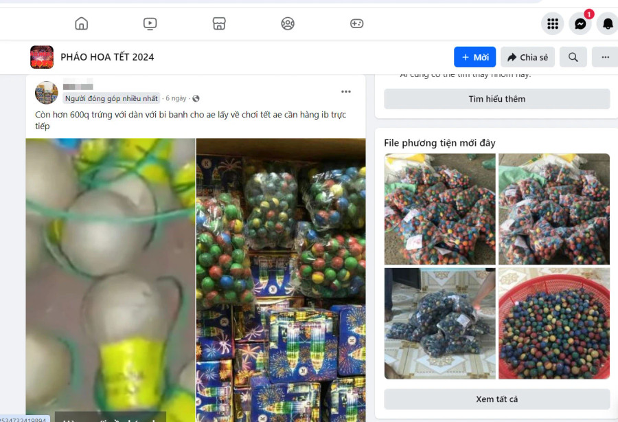 Pháo nổ (loại pháo bị nghiêm cấm sử dụng, mua bán) được rao bán như rau trên mạng xã hội