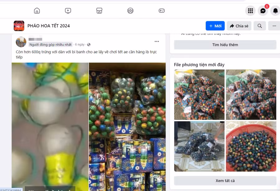 Pháo nổ (loại pháo bị nghiêm cấm sử dụng, mua bán) được rao bán như rau trên mạng xã hội