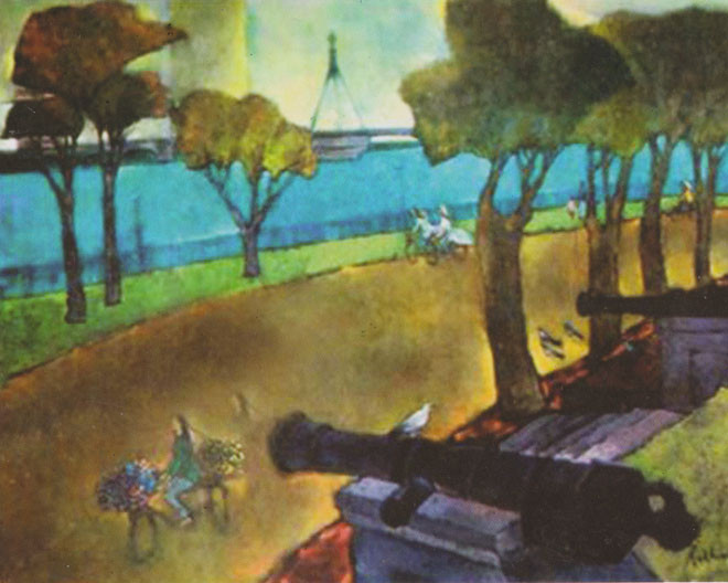 Tác phẩm Chiều thu bên sông Hàn. Tác phẩm Chiều thu bên sông Hàn.