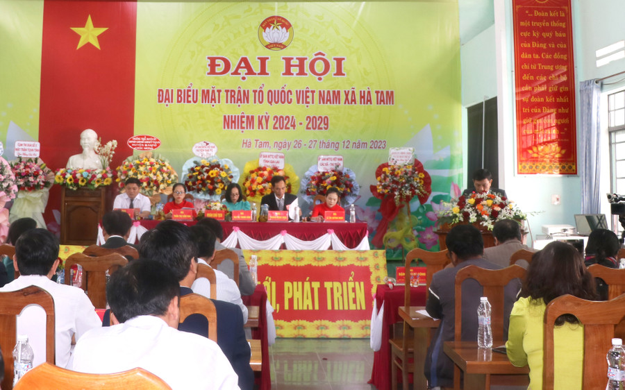 Quang cảnh Đại hội đại biểu MTTQ Việt Nam xã Hà Tam nhiệm kỳ 2024-2029. Ảnh: Ngọc Minh