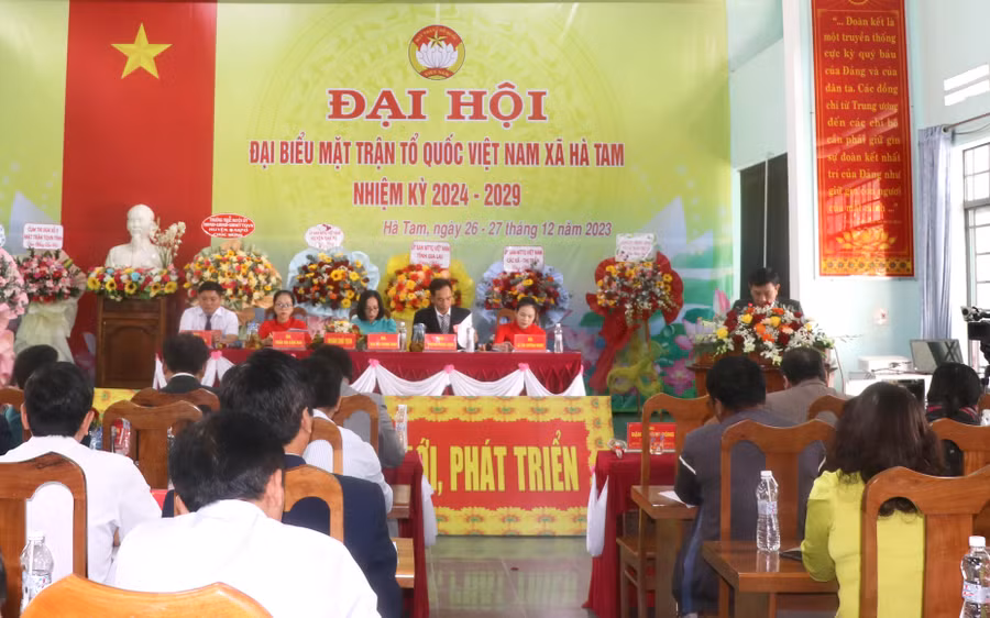 Quang cảnh Đại hội đại biểu MTTQ Việt Nam xã Hà Tam nhiệm kỳ 2024-2029. Ảnh: Ngọc Minh