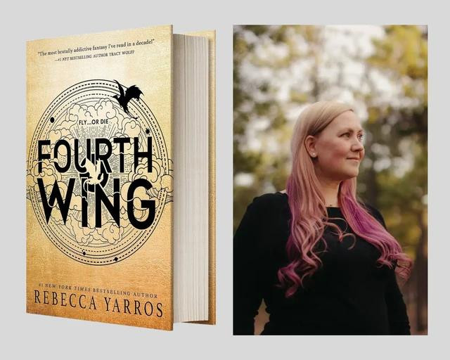 Tiểu thuyết Fourth Wing của nhà văn Rebecca Yarros. Ảnh: NXB và The New York Times Tiểu thuyết Fourth Wing của nhà văn Rebecca Yarros. Ảnh: NXB và The New York Times