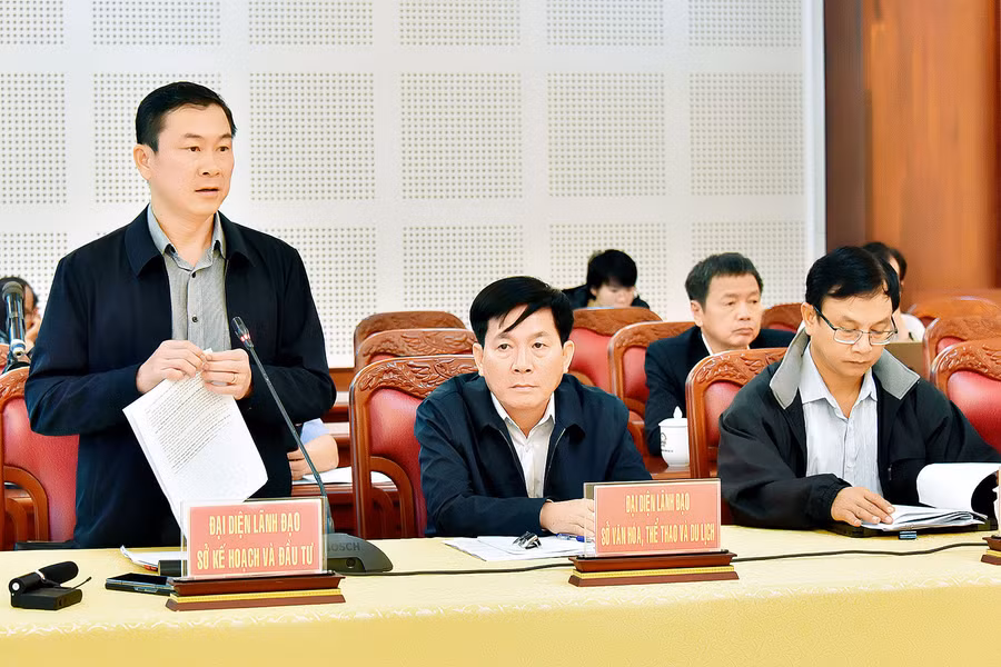 Phó Giám đốc Sở Kế hoạch và Đầu tư Đinh Hữu Hòa phát biểu tại hội nghị. Ảnh: Đ.T