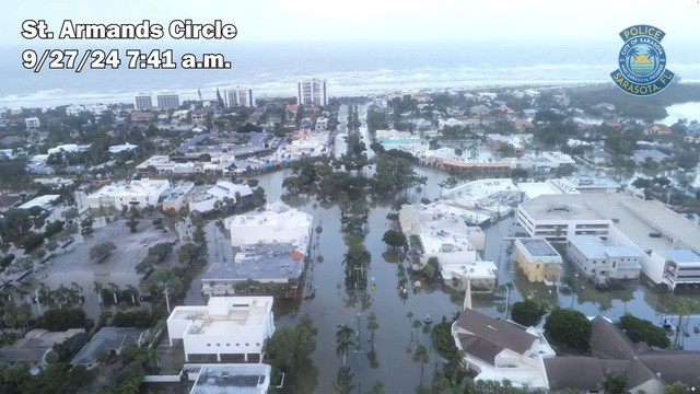 Khu vực bị ngập ở thành phố Saratosa, Florida ngày 27.9