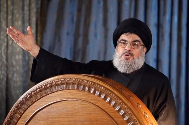 Thủ lĩnh Hezbollah Hassan Nasrallah trong một buổi phát biểu năm 2013