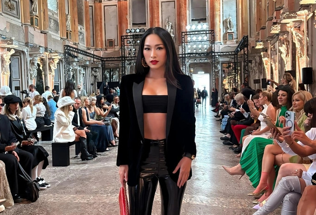 Quỳnh Thy khoe vóc dáng nóng bỏng tại sự kiện Tuần lễ thời trang Milan