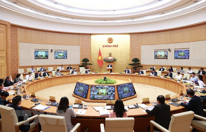 Quang cảnh Hội nghị trực tuyến Chính phủ với địa phương. Ảnh: Dương Giang/TTXVN