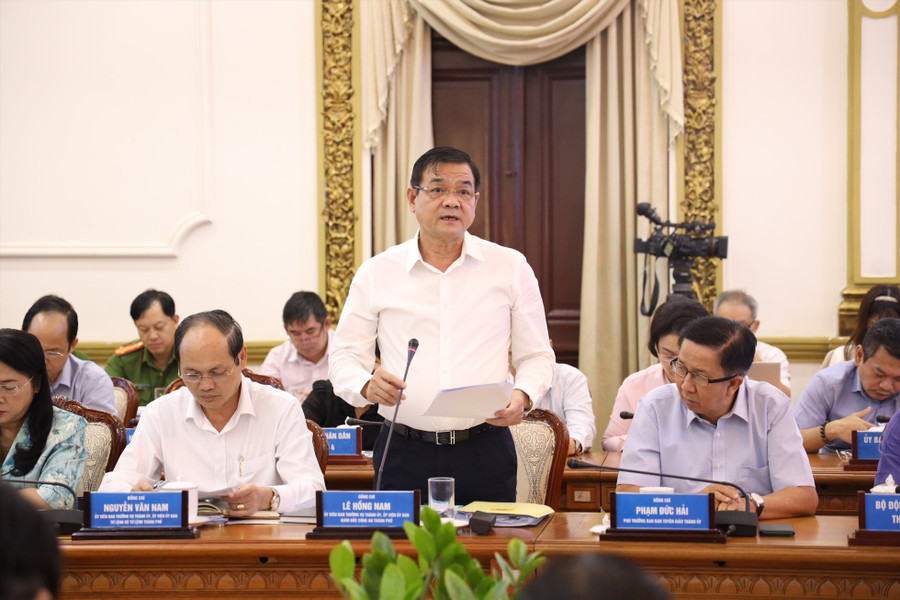 Giám đốc Công an TP Hồ Chí Minh Lê Hồng Nam khẳng định không để lọt tội phạm vụ 4 tiếp viên hàng không xách ma túy. Ảnh: Trung tâm báo chí