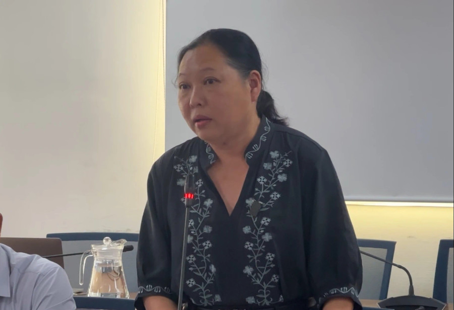 Bà Phạm Đắc Mỵ Trân trong buổi họp báo thường kỳ tại Trung tâm báo chí TP.HCM Bà Phạm Đắc Mỵ Trân trong buổi họp báo thường kỳ tại Trung tâm báo chí TP.HCM