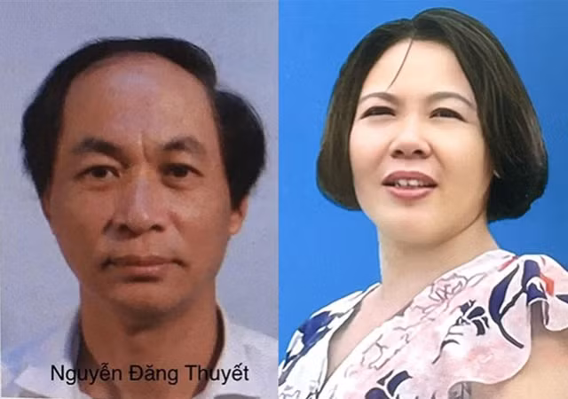 Bị can Nguyễn Đăng Thuyết và Nguyễn Thị Hòa đang bị truy nã. Ảnh: Bộ Công an