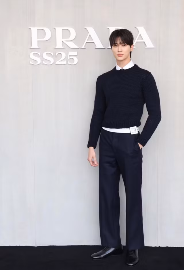 Byeon Woo Seok tại show của Prada tổ chức ở Milan