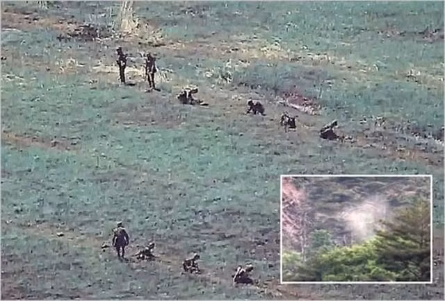 Các binh sĩ Triều Tiên tại giới tuyến (ảnh chụp màn hình Yonhap).