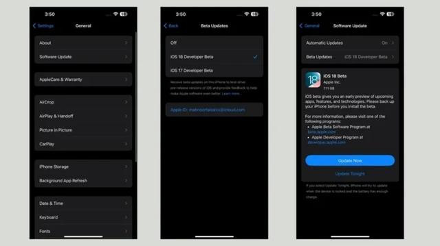 Các bước thực hiện việc cài đặt iOS 18 beta cho nhà phát triển Các bước thực hiện việc cài đặt iOS 18 beta cho nhà phát triển