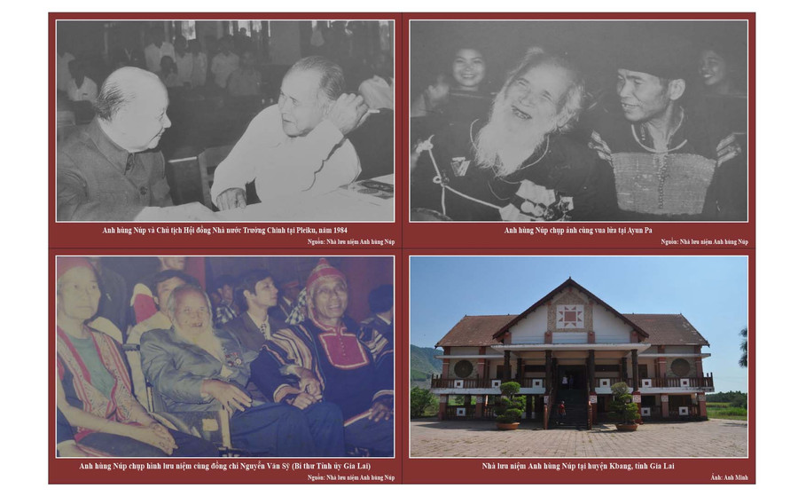 Một số hình ảnh về Anh hùng Núp trưng bày tại triển lãm (ảnh đơn vị cung cấp). Một số hình ảnh về Anh hùng Núp trưng bày tại triển lãm (ảnh đơn vị cung cấp).