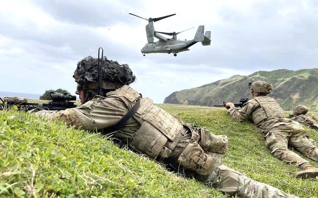 Binh sĩ Mỹ trong cuộc tập trận Balikatan năm 2023. Ảnh: LỤC QUÂN MỸ
